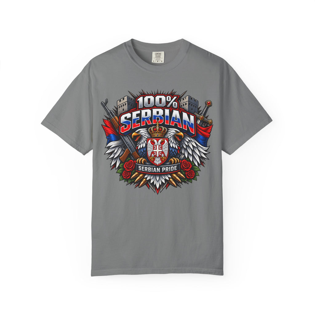 100% Serbian Pride T-Shirt | Serbian Heritage Graphic Tee