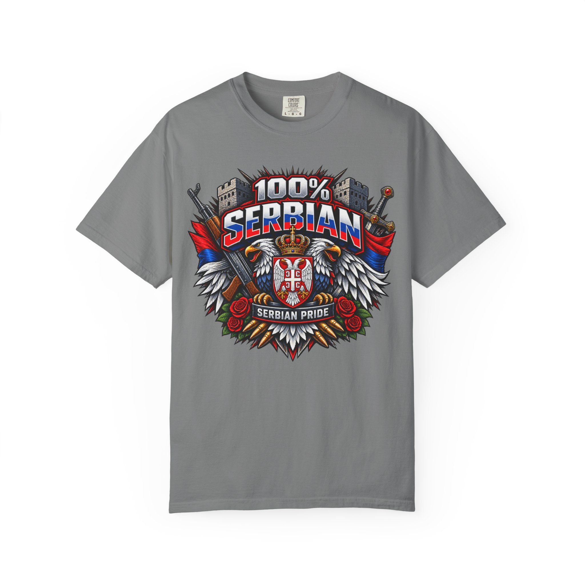 100% Serbian Pride T-Shirt | Serbian Heritage Graphic Tee