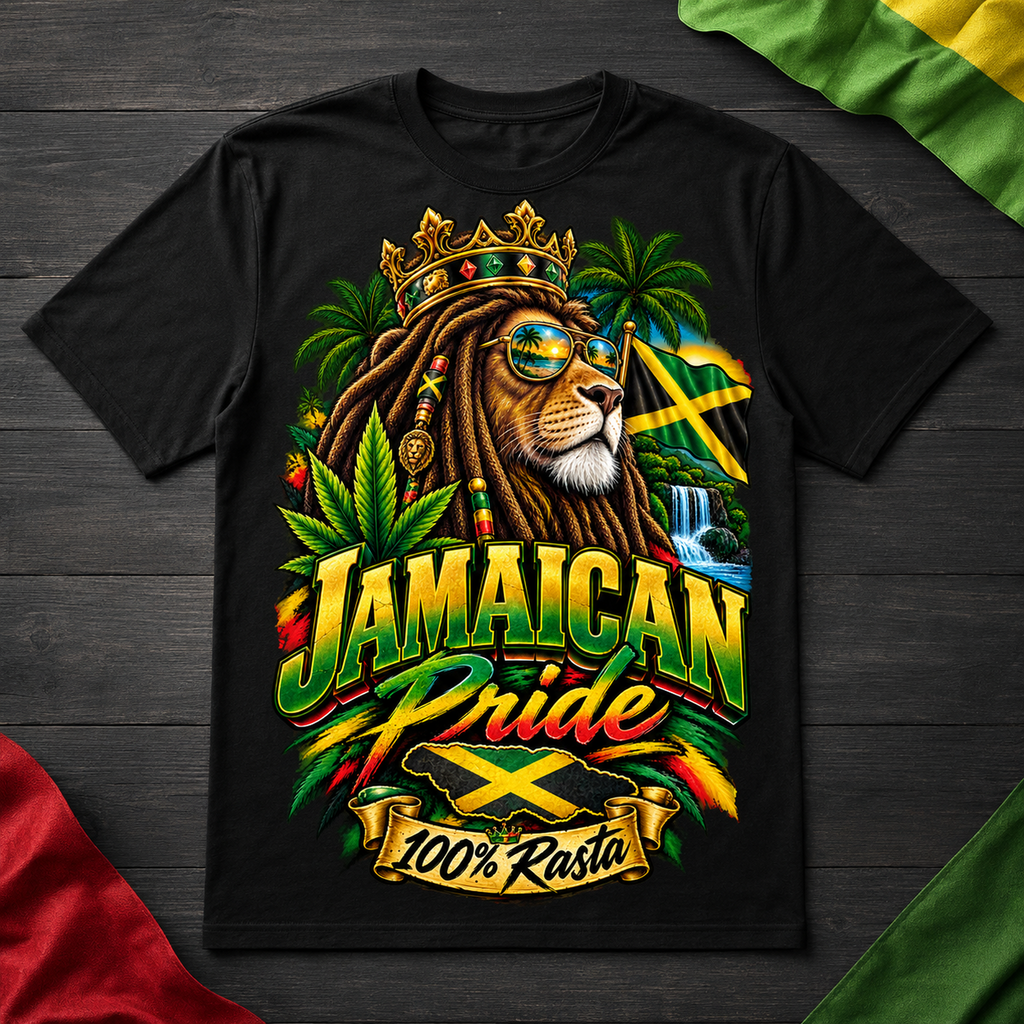 Jamaican Pride 100% Rasta T-Shirt – Jamaican Culture Streetwear