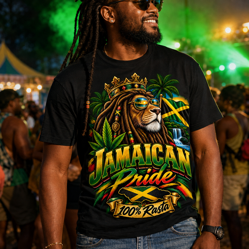 Jamaican Pride 100% Rasta T-Shirt – Jamaican Culture Streetwear