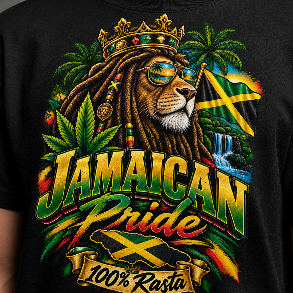 Jamaican Pride 100% Rasta T-Shirt – Jamaican Culture Streetwear
