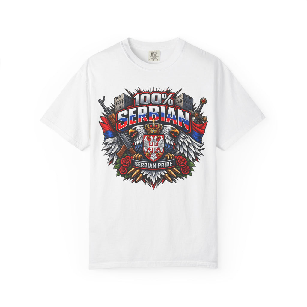 100% Serbian Pride T-Shirt | Serbian Heritage Graphic Tee