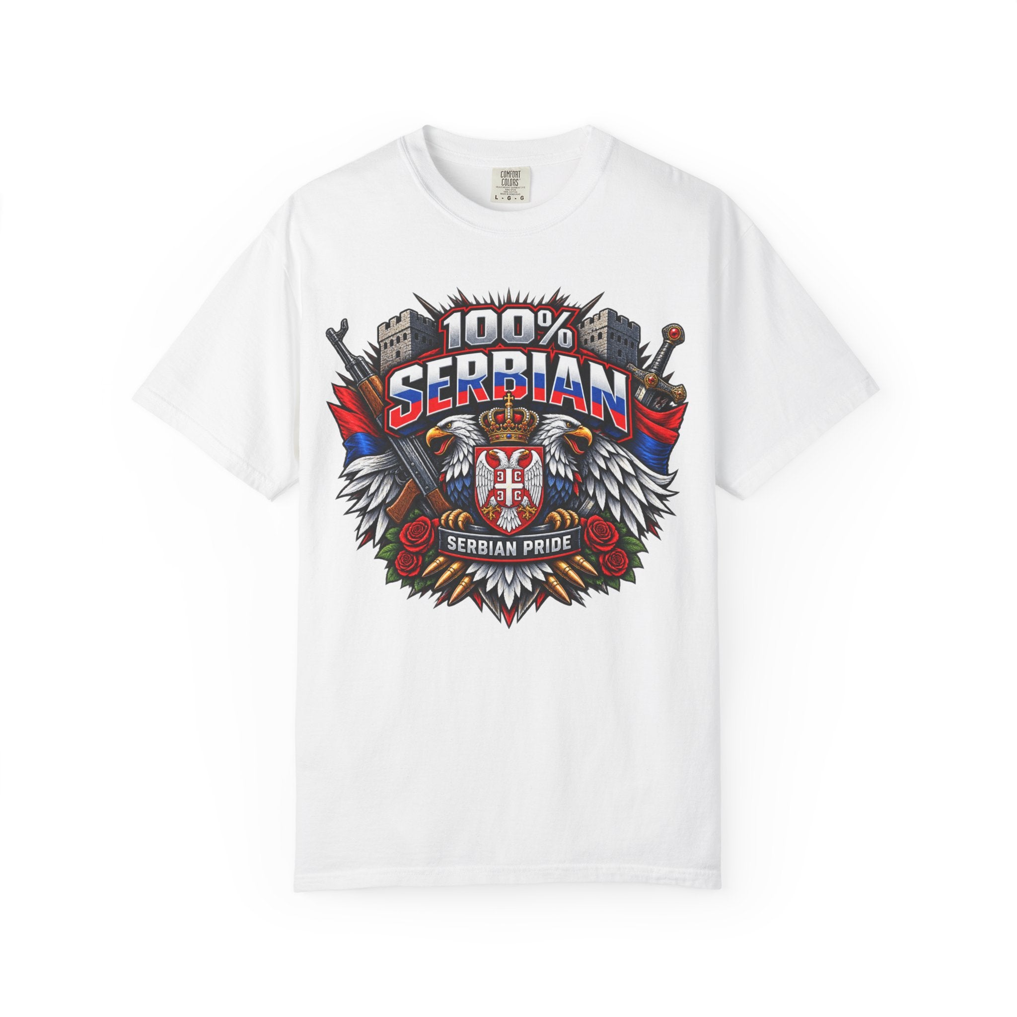 100% Serbian Pride T-Shirt | Serbian Heritage Graphic Tee