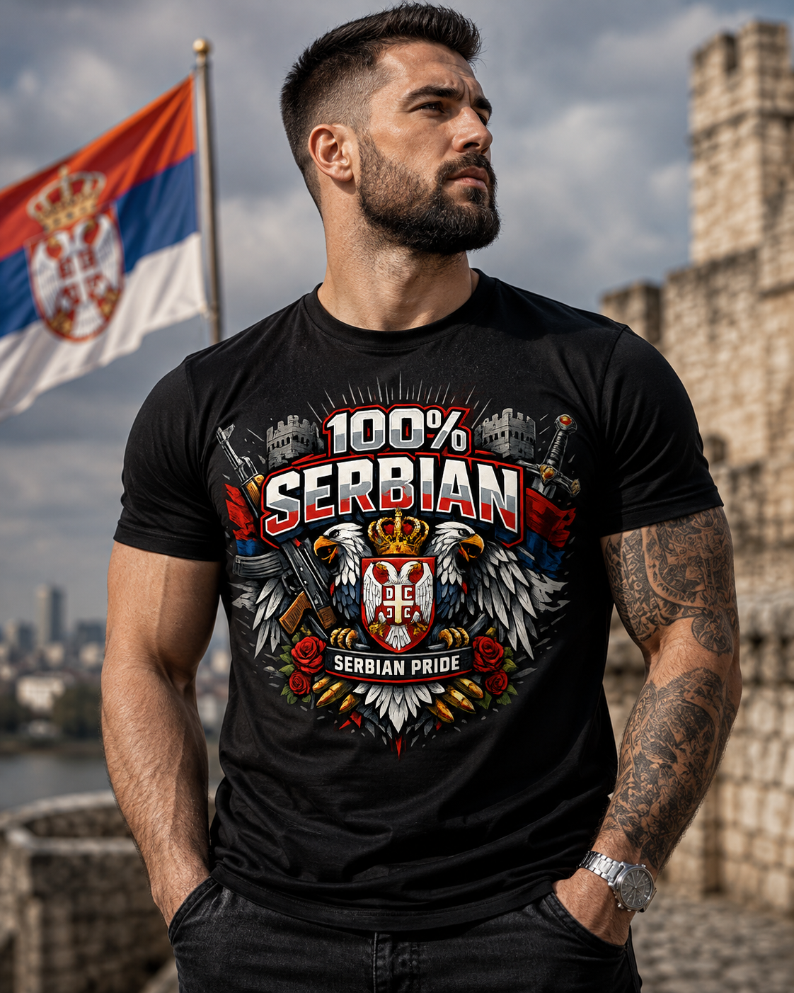 100% Serbian Pride T-shirt
